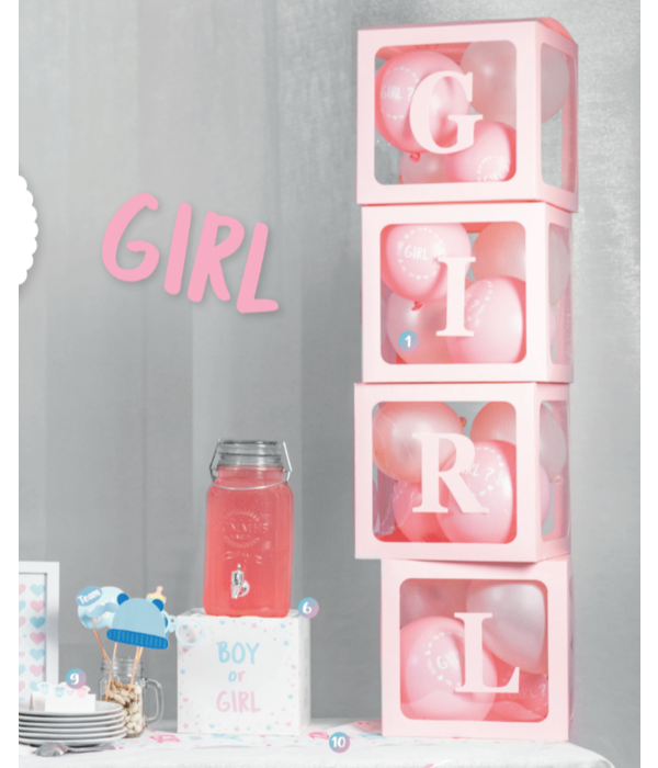 Ballondecoratie Blokken Roze (4st)