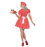 Sexy Serveerster kostuum American Rood/Wit