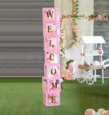 Ballondecoratie Blokken Roze (4st)