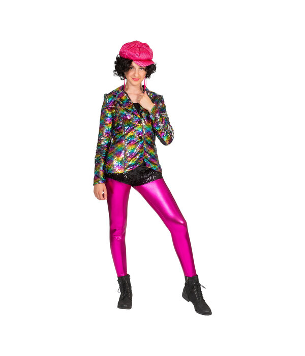 Regenboog Glitter Jas Dames