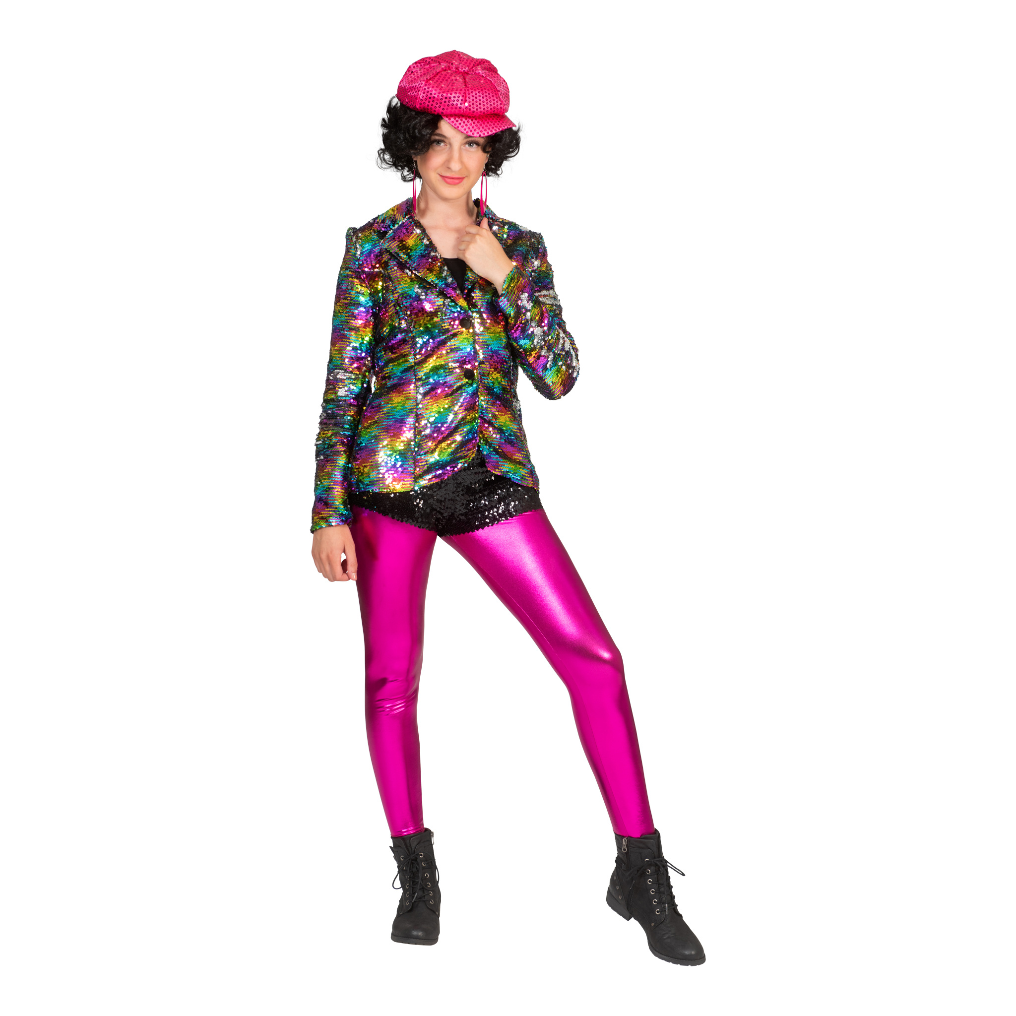Regenboog Glitter Jas Dames afbeelding
