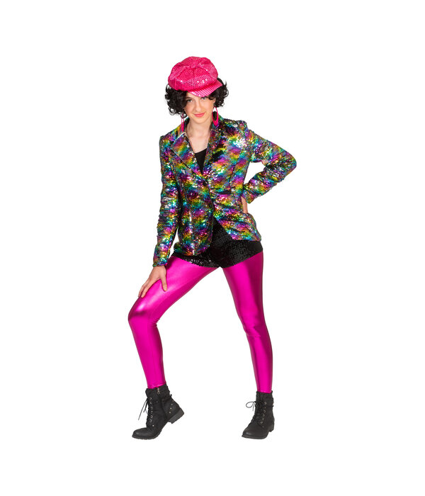Regenboog Glitter Jas Dames