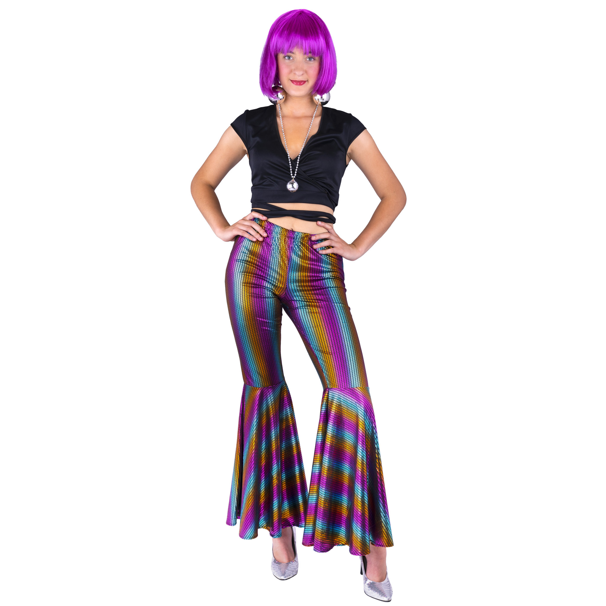 Disco Broek Regenboog Dames Boogie afbeelding
