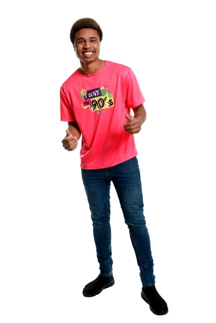 T-Shirt Pink I Love The 90's Heren