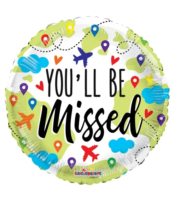 Folieballon 'you'll be missed' (45cm)