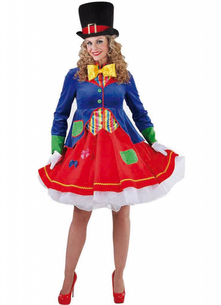 Clown & Nar Kostuum | Wilde Gekke Circus Clown | Vrouw | XL | Carnaval kostuum | Verkleedkleding