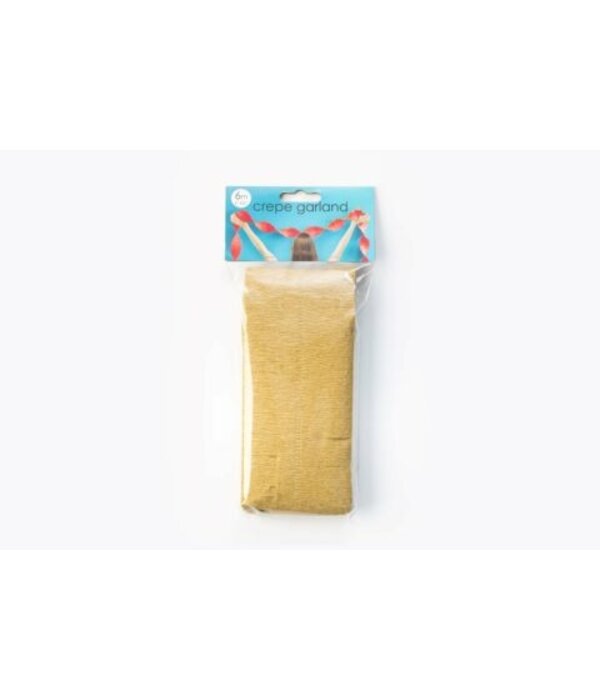 Gouden Crepe Papier Slinger 6 meter