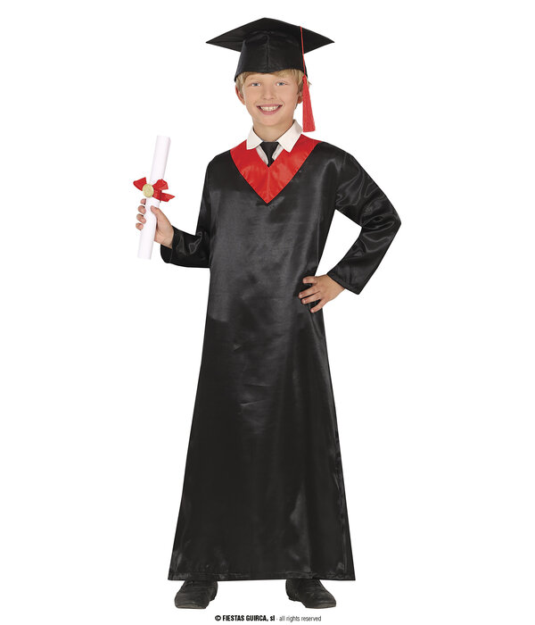 Geslaagd Gewaad Kind zwart/rood