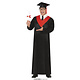 Geslaagd Toga Volwassen Zwart/Rood