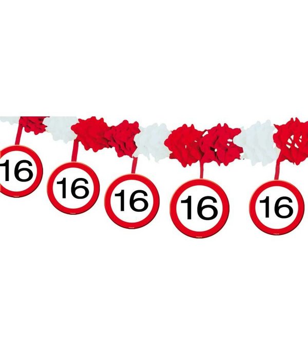 16 Jaar Verkeersbord Slinger met Onderhanger