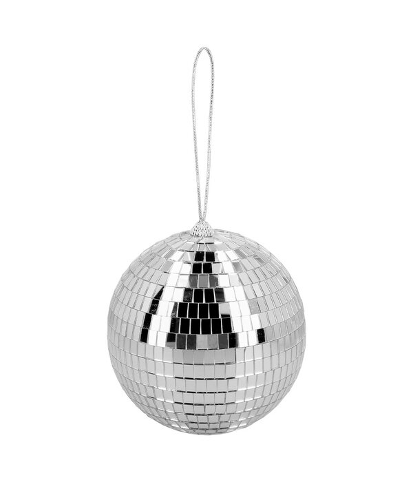 Disco spiegelbal Metallic Zilver (15cm)
