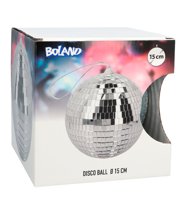 Disco spiegelbal Metallic Zilver (15cm)