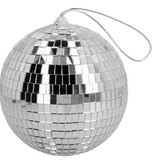 Disco spiegelbal Metallic Zilver (15cm)