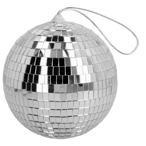 Disco spiegelbal Metallic Zilver (15cm)