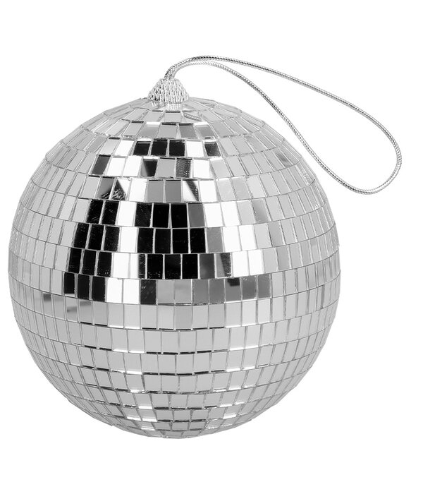 Disco spiegelbal Metallic Zilver (15cm)