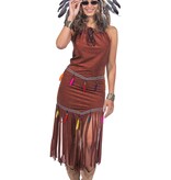 Indianen Jurk Franjes Festival Bruin Dames