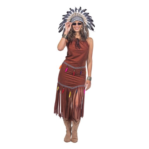 Indianen Jurk Franjes Festival Bruin Dames