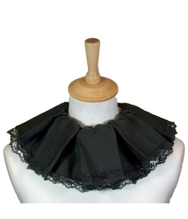 Piet kraag trevira zwart met kant