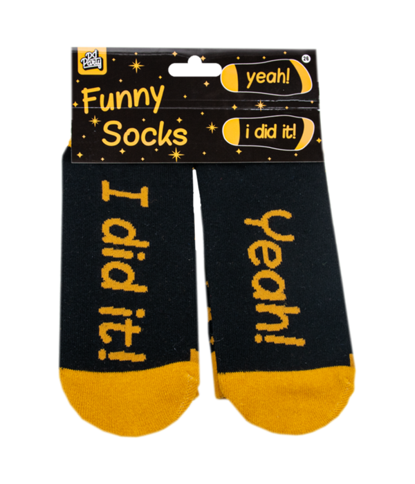 Funny Sokken Geslaagd Yeah I Did It Zwart/Goud