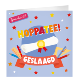 XL Wenskaart Hoppatee Geslaagd Lila