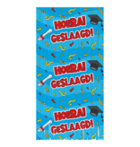 Feestgordijn Hoera Geslaagd Cartoon Blauw