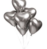 Hartjes Ballonnen Chrome Zilver (6st)
