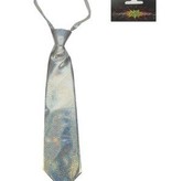 Stropdas hologram glitter zilver
