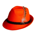 Bayern Hoed Oranje Met Veer Bruin/Wit