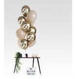 Golden Latte 50 Jaar Ballonnen Mix 12st (33cm)
