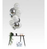 Ballonnenmix 25th Anniversary Zilver 12st (33cm)