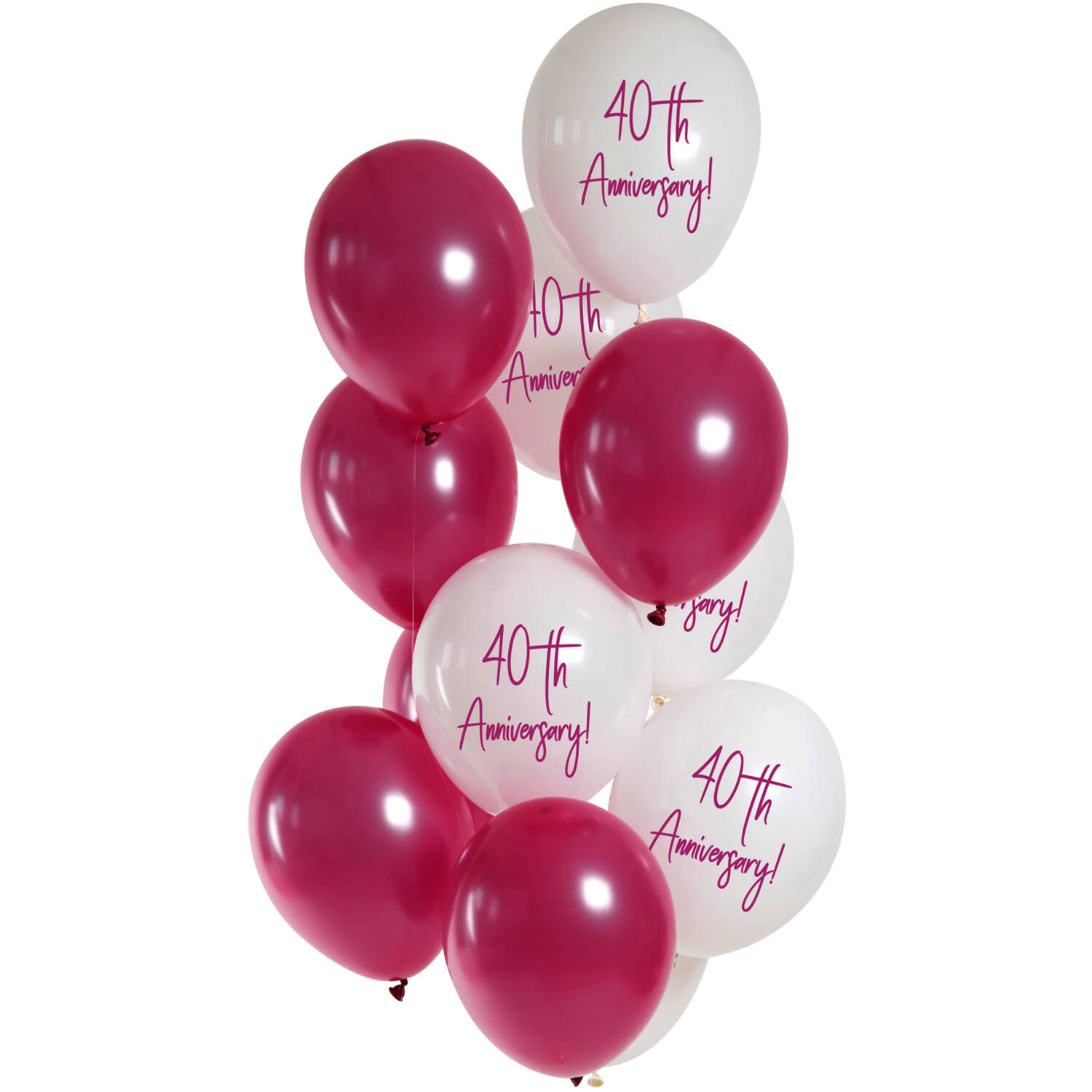 Folat - Ballonnen Ruby Anniversary (12 stuks)