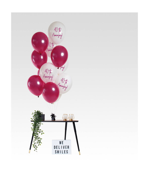 Ballonnenmix 40th Anniversary Ruby 12st (33cm)