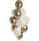 Ballonnenmix  50th Anniversary Goud 12st (33cm)