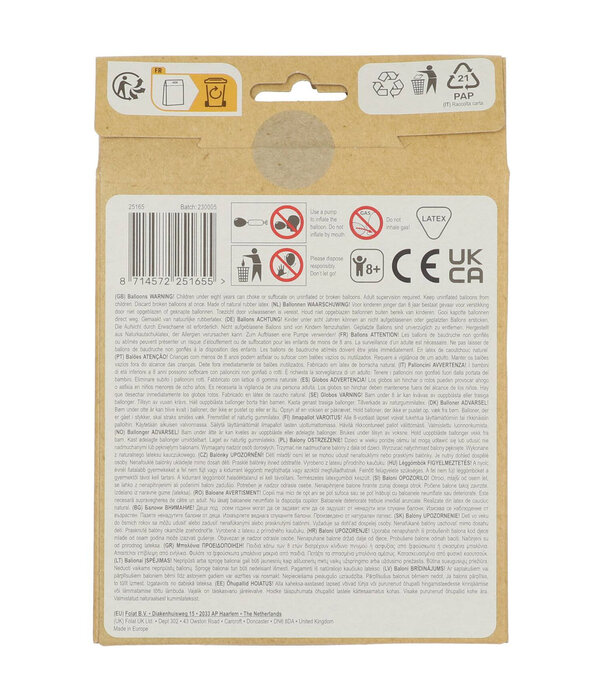 Ballonnenmix  50th Anniversary Goud 12st (33cm)