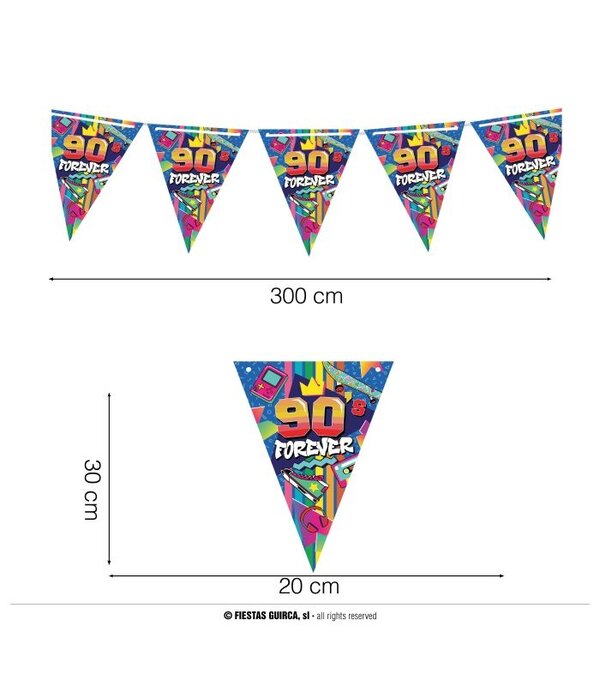 Forever 90's Vlaggenlijn (3m)