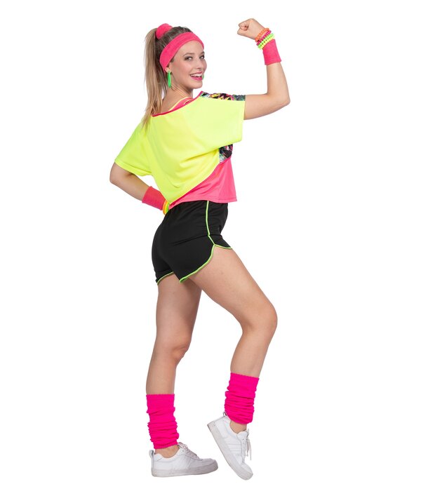 Jaren 80 Aerobic Set Dames Neon