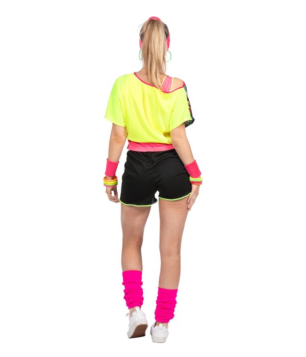 Jaren 80 Aerobic Set Dames Neon