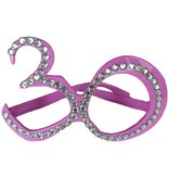 Funbril 30 met steentjes roze