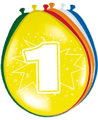 Ballonnen &apos;1&apos; (8 st) afbeelding