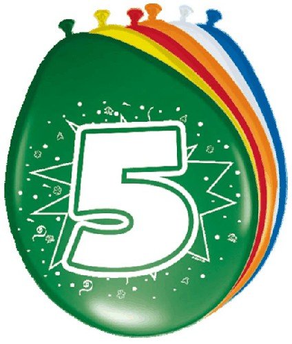 Ballonnen &apos;5&apos; (8 st) afbeelding