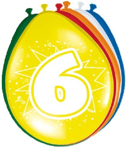 Ballonnen &apos;6&apos; (8 st) afbeelding