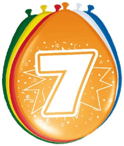 Ballonnen &apos;7&apos; (8 st) afbeelding
