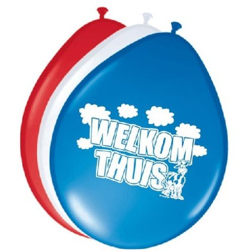 Ballonnen 'Welkom thuis' (8 st)