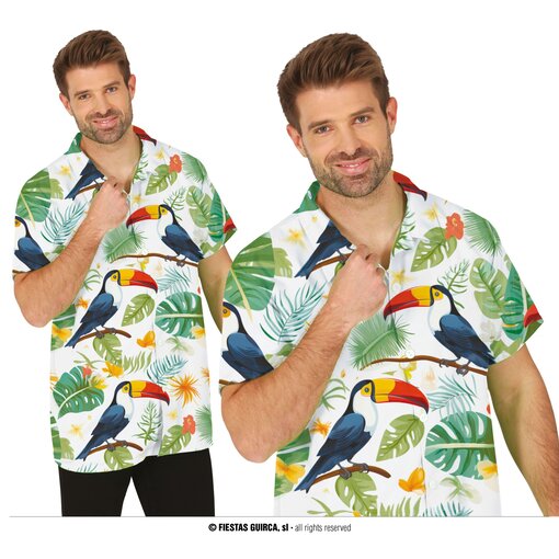 Overhemd Toekan Tropisch Korte Mouw