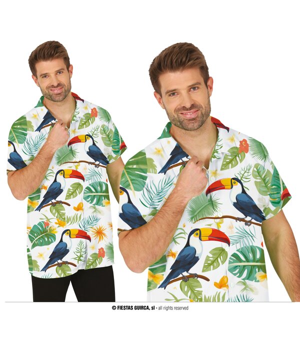 Overhemd Toekan Tropisch Korte Mouw