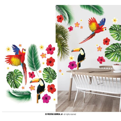 Tropische Muursticker Set Toekan Hawaii
