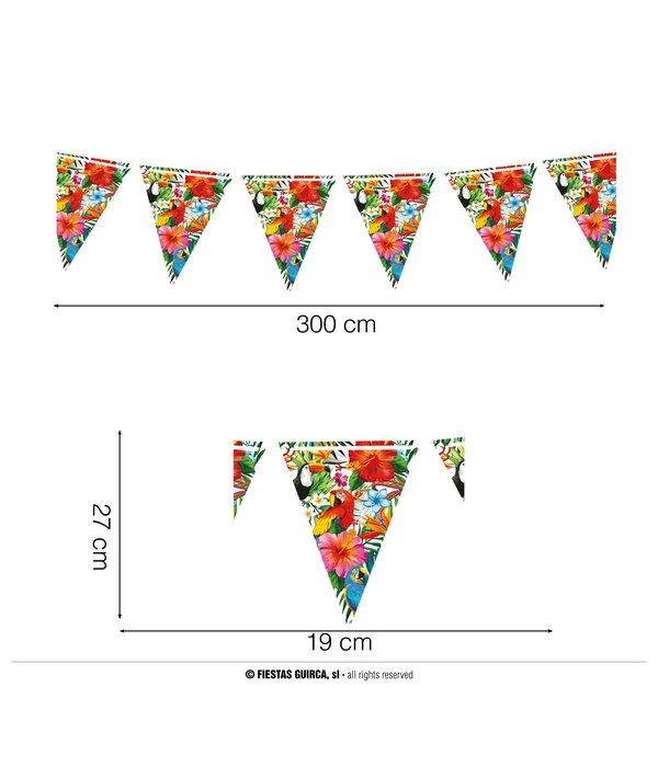 Tropische Vlaggenlijn Toekan Hawaii (300cm)