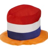 Hoge Hoed Gestreept Rood-Wit-Blauw-Oranje