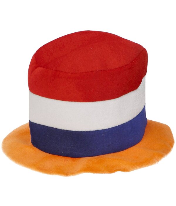 Hoge Hoed Gestreept Rood-Wit-Blauw-Oranje