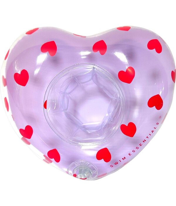 Opblaasbare Bekerhouder Lila Hartjes